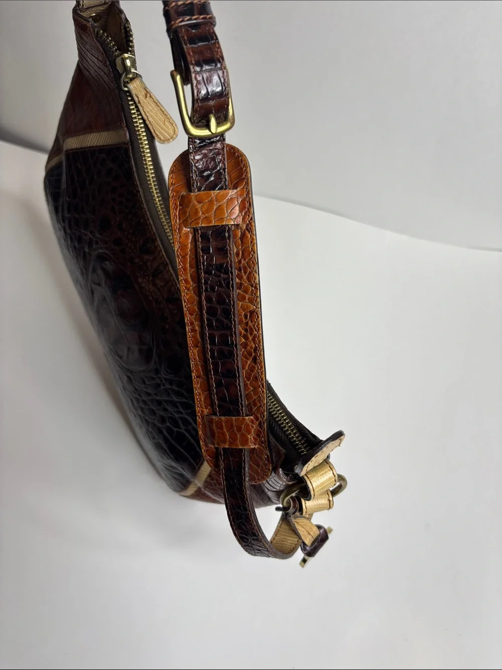 Brahmin croc embossed